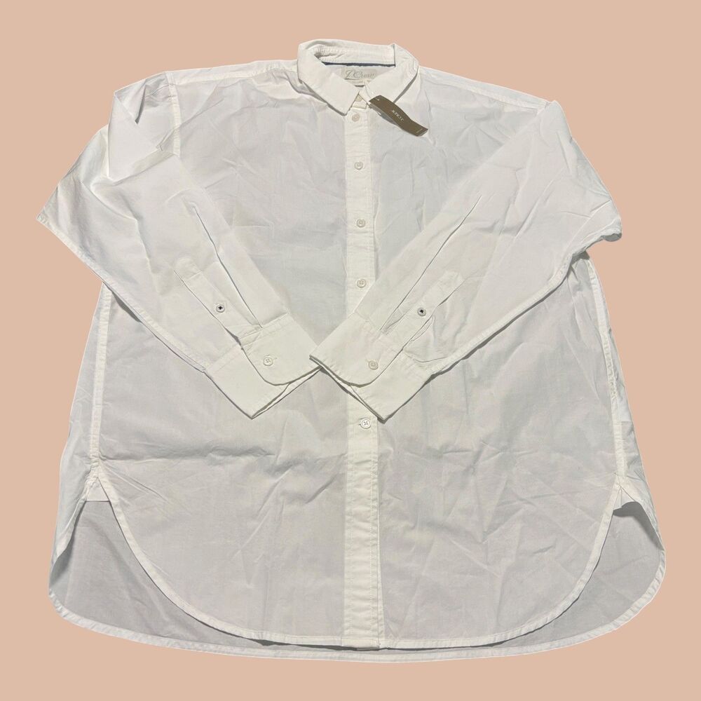 J.Crew Shirt Womens 12T White Relaxed Fit Collared Long Sleeve Casual Button Up
